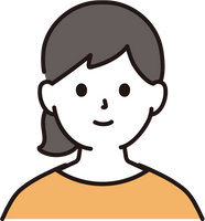 40代女性のイラスト（透析患者本人の娘イメージ）